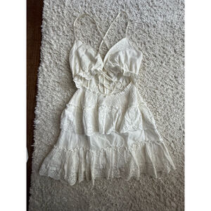 Women's Mable White Eyelet Mini Dress Size S